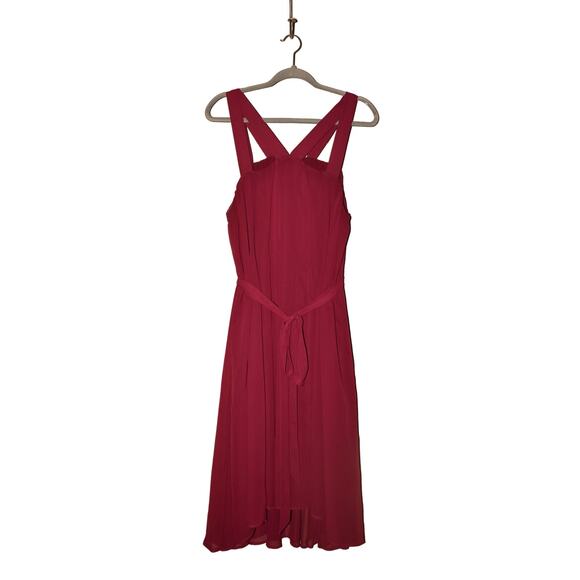 TORRID $69 Belted Midi Chiffon Halter Neck Dress Beet Red Lined Torrid 1 / US 1X - Picture 1 of 3